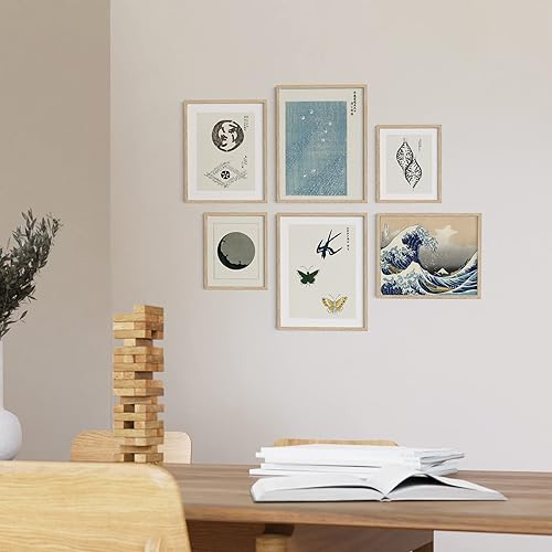 Miniatura 5 de Haus and Hues Arte de pared japonés, arte japonés enmarcado, decoración de pared asiática, arte de pared verde y azul, pinturas asiáticas para