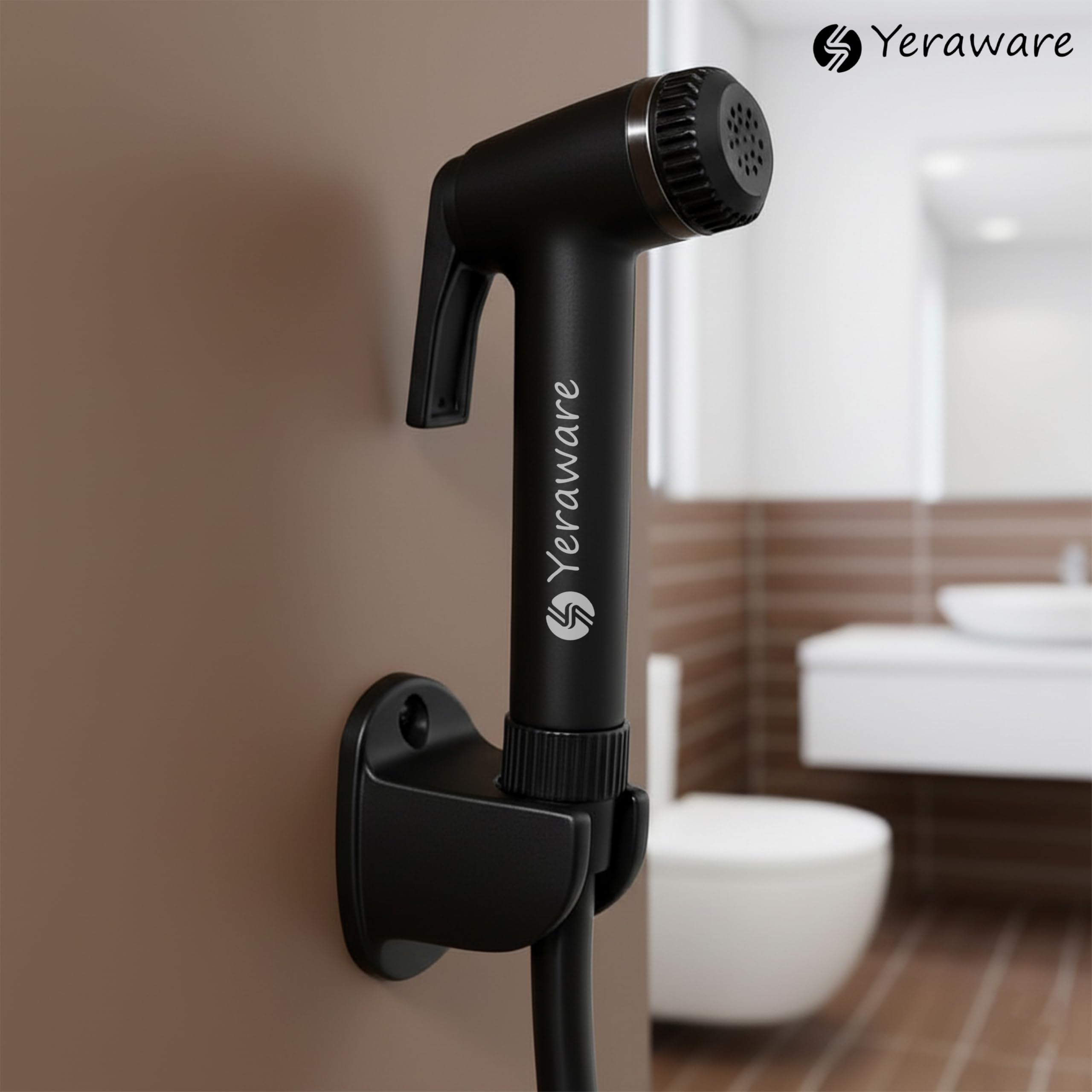 YERAWARE Handheld Jet Spray with Hose Pipe, Wall Stand & Screws | High Pressure Toilet Bidet Sprayer Set | Multipurpose Bathroom Hand Spray (39 Inch) 2