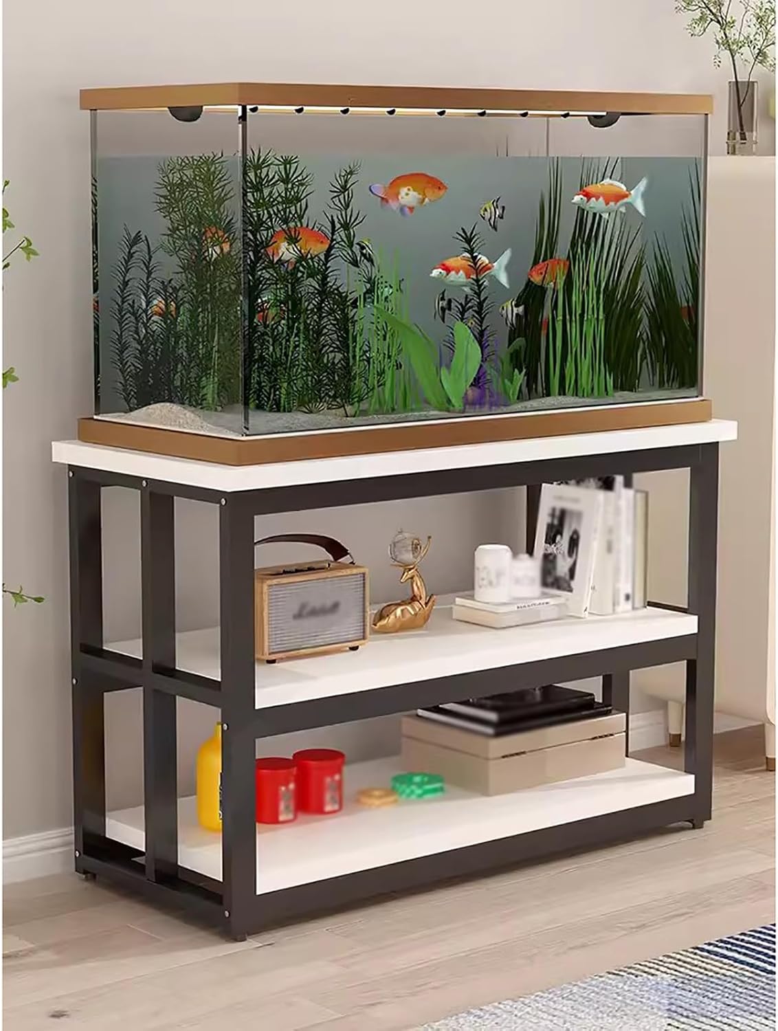 Fish Tank Stand Shelf with Shelf - 3 Tiers Heavy Duty Metal Aquarium Stand - Breeder Tank Turtle Reptile Terrariums Stand Rack - Terrarium Holder Aquarium Stand（#1-40x30x70
