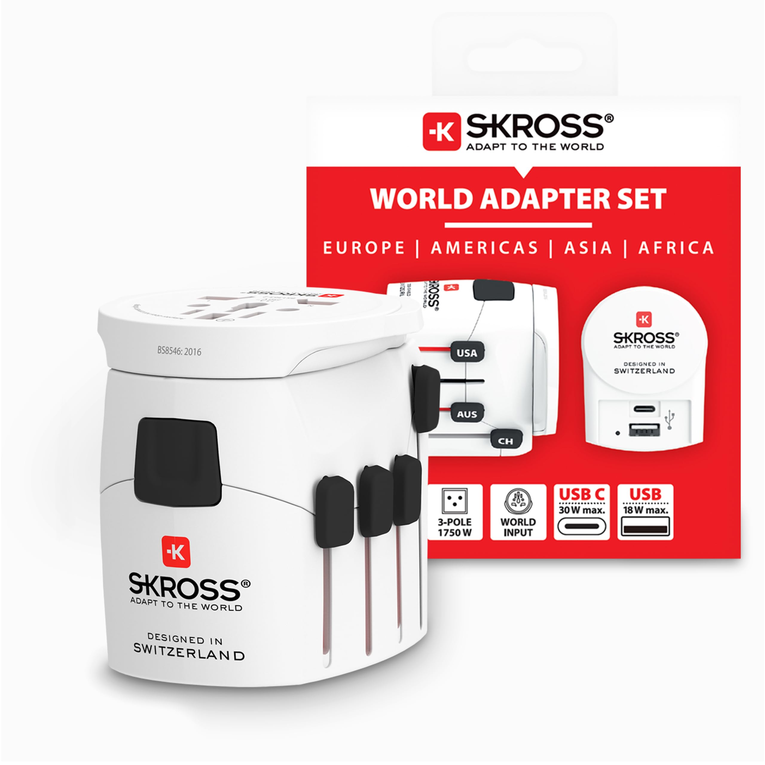 SKROSS Pro+ - Adattatore da viaggio USB AC30PD