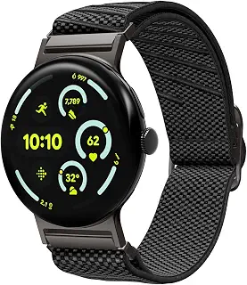 Spigen Pixel Watch 5/4 バンド【軽量で柔軟なストラップ】ファブリック素材 時計バンド 通気性 長さ調整可能 ライト・フィットX