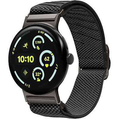 Spigen for Pixel Watch Band, Lite Fit X Compatible with Google Pixel Watch 4/3 45mm/41mm, 2/1 41mm Lightweight Breathable Adjustable Nylon Elastic Strap