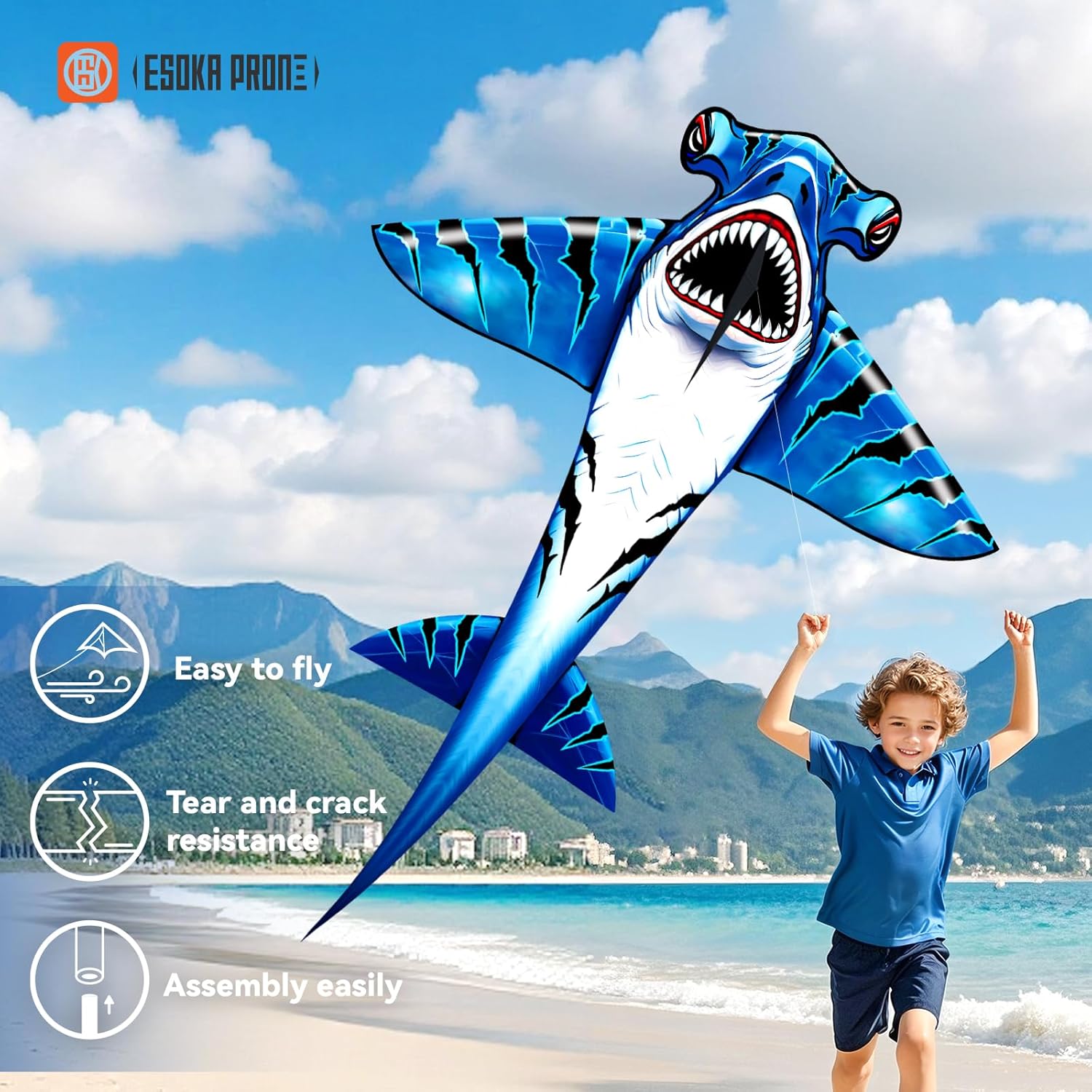 Large Kite with String Reel, Safe and Easy to Fly Kites for Kids and Adults,Outdoor Parent-Child Toy Gift,Perfect for Beach Park Family Outdoor Activities and Games.