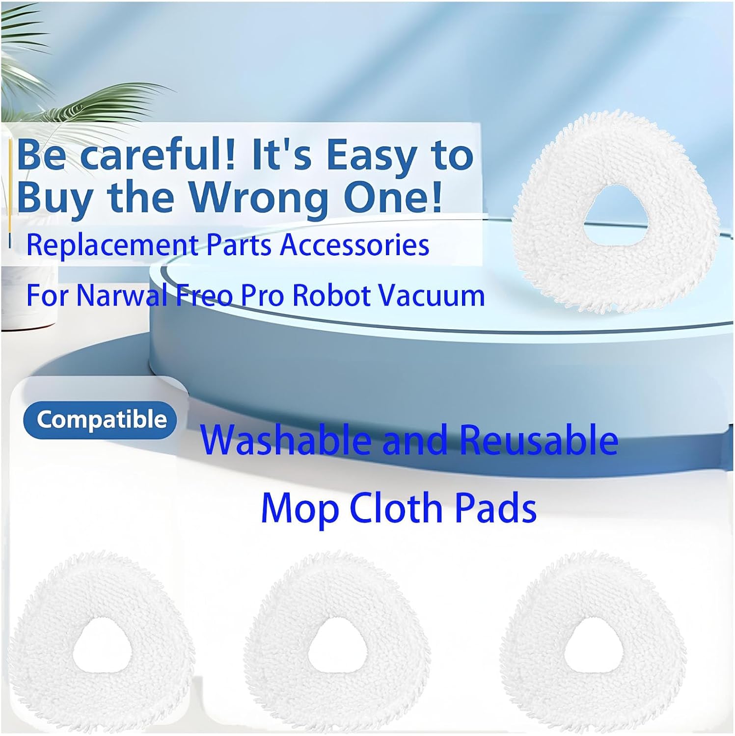 Replacement Accessories kit For Narwal Freo Pro Robot Vacuum Cleaner, pats 1 Main Brush,4 Mop Pads,4 Side Brushes, 2 Hepa Filters,2 Dust Bags Spare Attachments