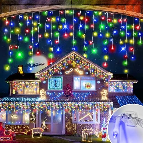 Luces de Navidad de 98 pies para decoración al aire libre, 900 luces LED, 8 modos de iluminación con temporizador de memoria, luz de Navidad