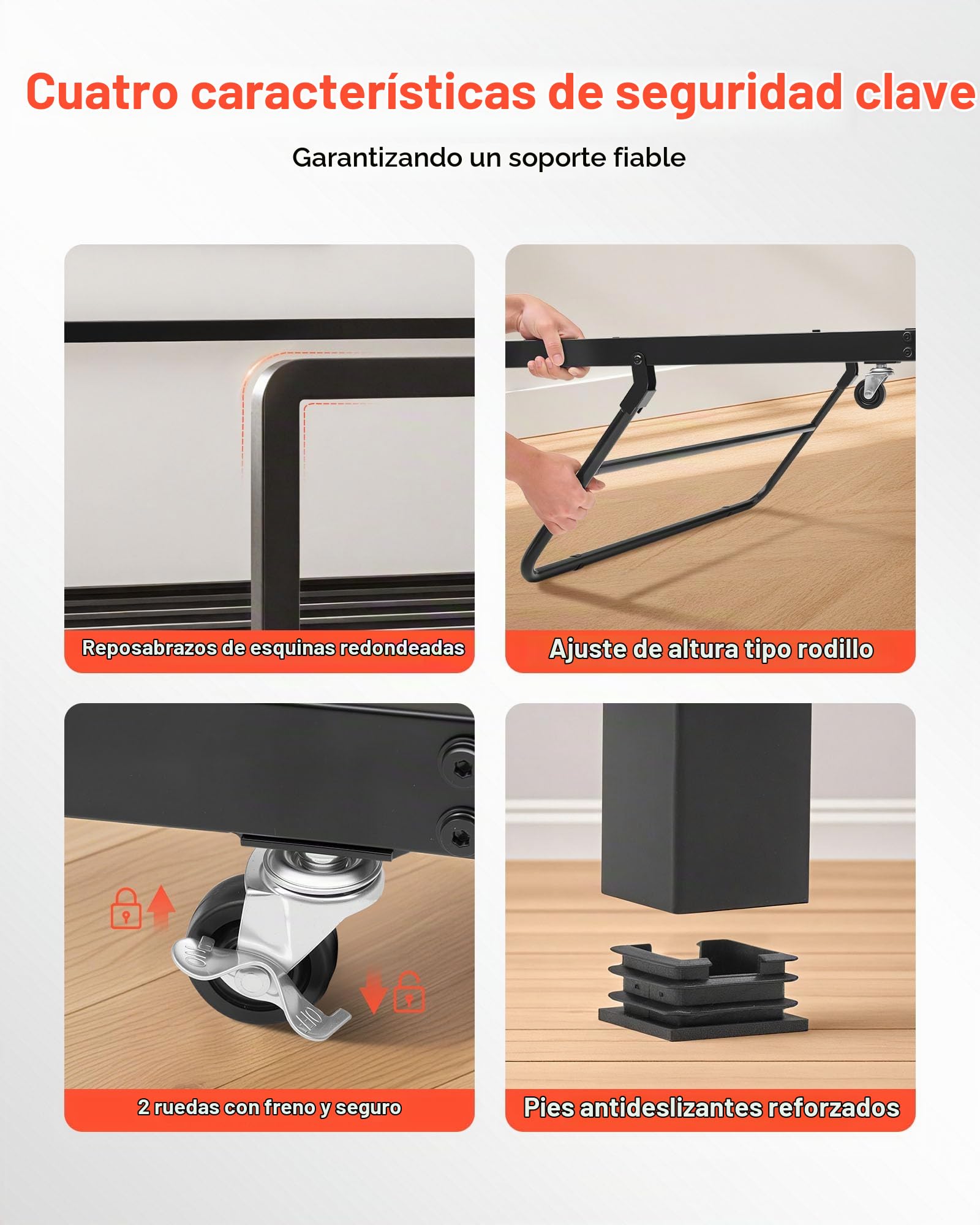 VEVOR Estructura de Sofá Cama de Metal 196x98x96,5 cm Marco de Cama de Día con Estación de Carga LED Carga de 181,44 kg para Apartamento, Sala de Estar, Dormitorio, Habitación de Invitados, Negro