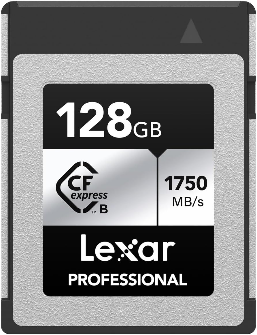 – Lexar Professional SILVER Series 128GB CFexpress Card, Type B CFe Card up to 1750MB/s Read, CF Card Adopt PCIe Gen3x2, CF Memory Card Compatible with DSLR, Backward with XQD Camera (LCXEXSL128G-RNENG)
