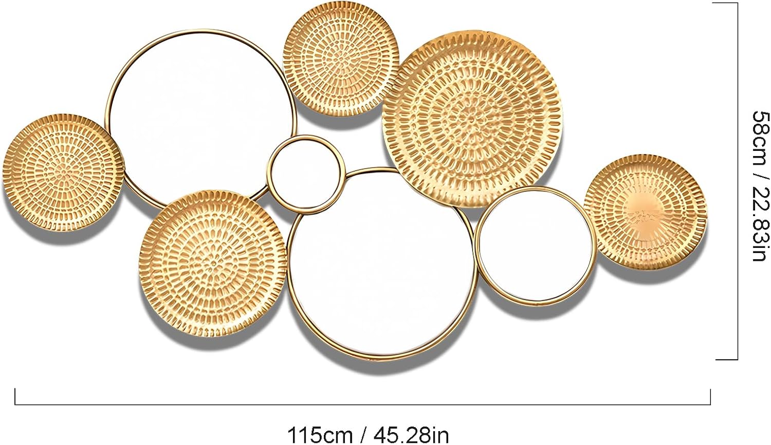 Gold Wall Mirrors Decorative,Large Modern Wall Art Mirror for Living Room Decor 45 * 23 Inch,Metal Entryway Wall Mirrors for Entryway Bedroom Home Decor (Gold) - Image 7