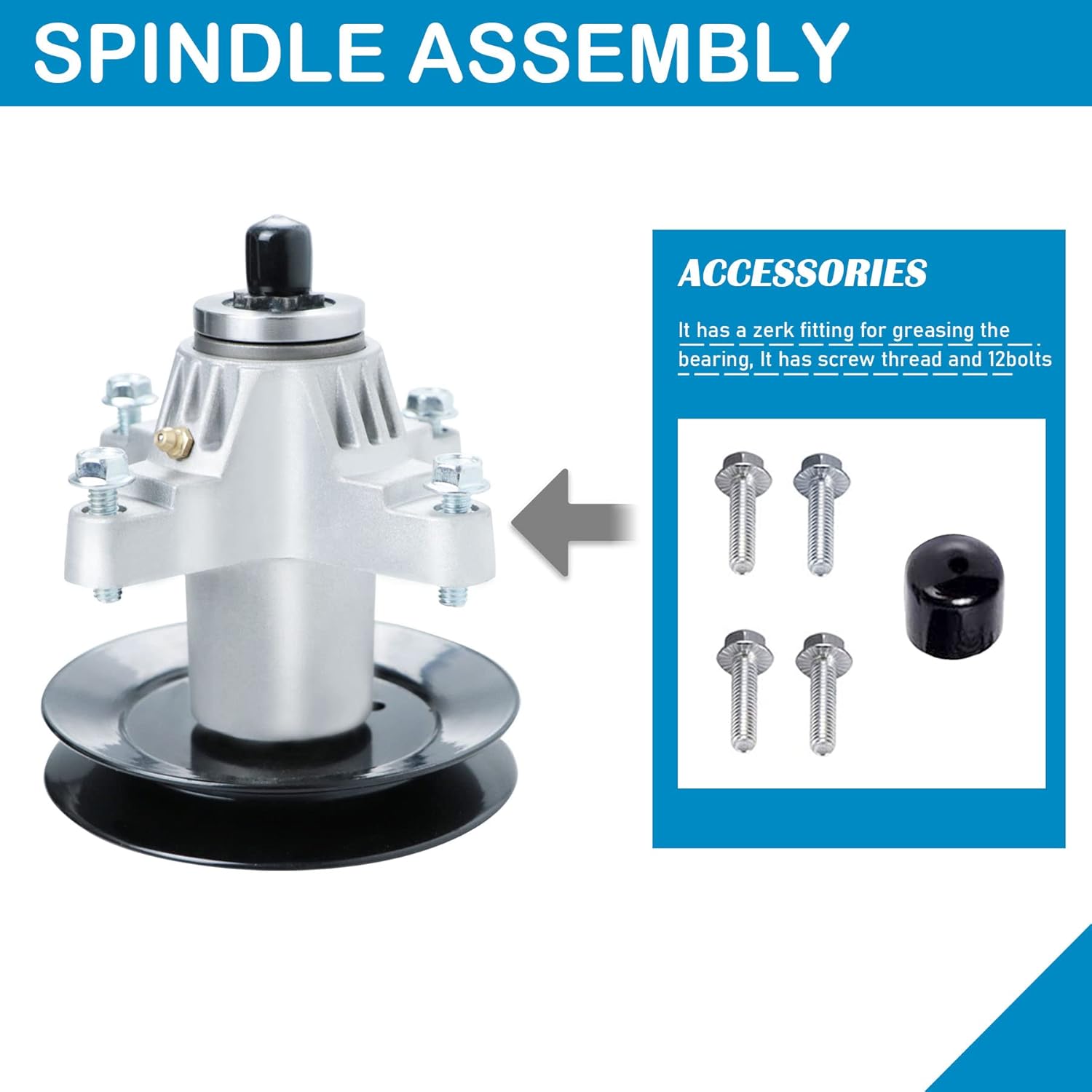 Deck Rebuild Kit 54" Deck Mower Parts for SLT 1554 Includes 3 Spindles 618-04126 918-04126A,3 Pulleys 918-04125 918-04125B,3 Blades 742-0677 742-0677A 942-0677,1 Deck Belt 754-0642