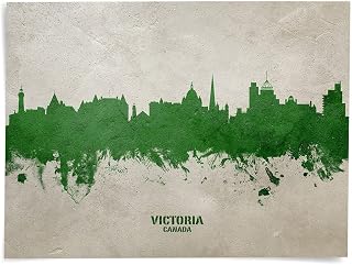 Victoria Canada Skyline art print poster, unframed -19682