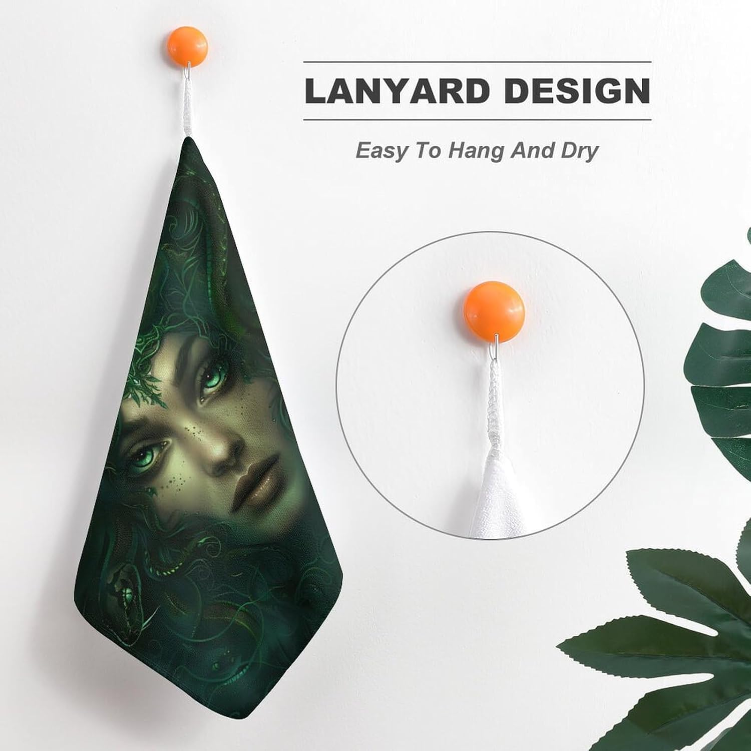 Greek Mythology Medusa Hand Towels for Bathroom Kitchen Towels Small Towel Handkerchiefs with Hanging Loop 4PCS