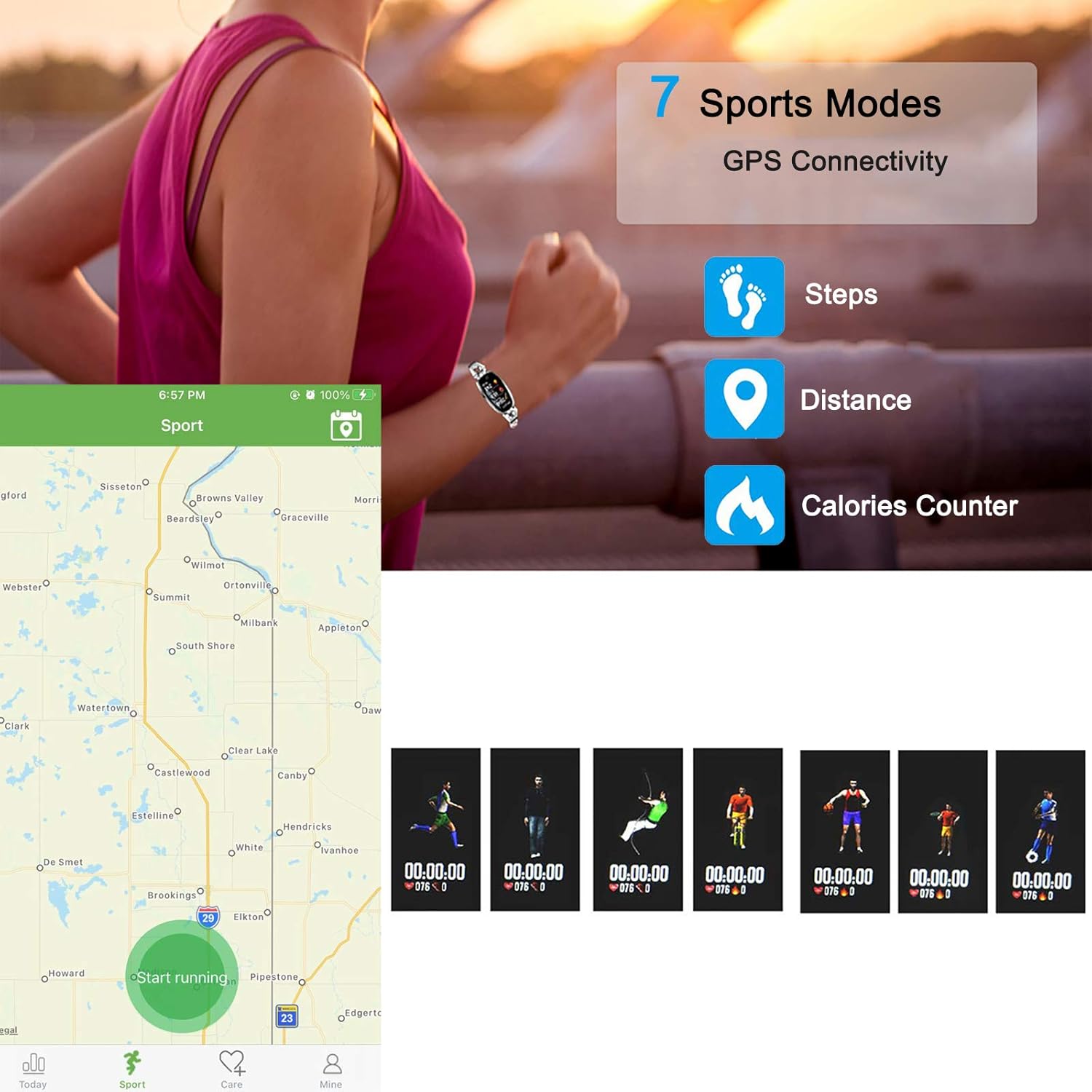 TMYIOYC Fitness Tracker, Fitness Watches for Women, Digital Watch with Heart Rate, Blood Pressure, Pedometer, Message Notification, Workout Activity Tracker, Sleep Monitor Wellness Watch : Sports & Outdoors