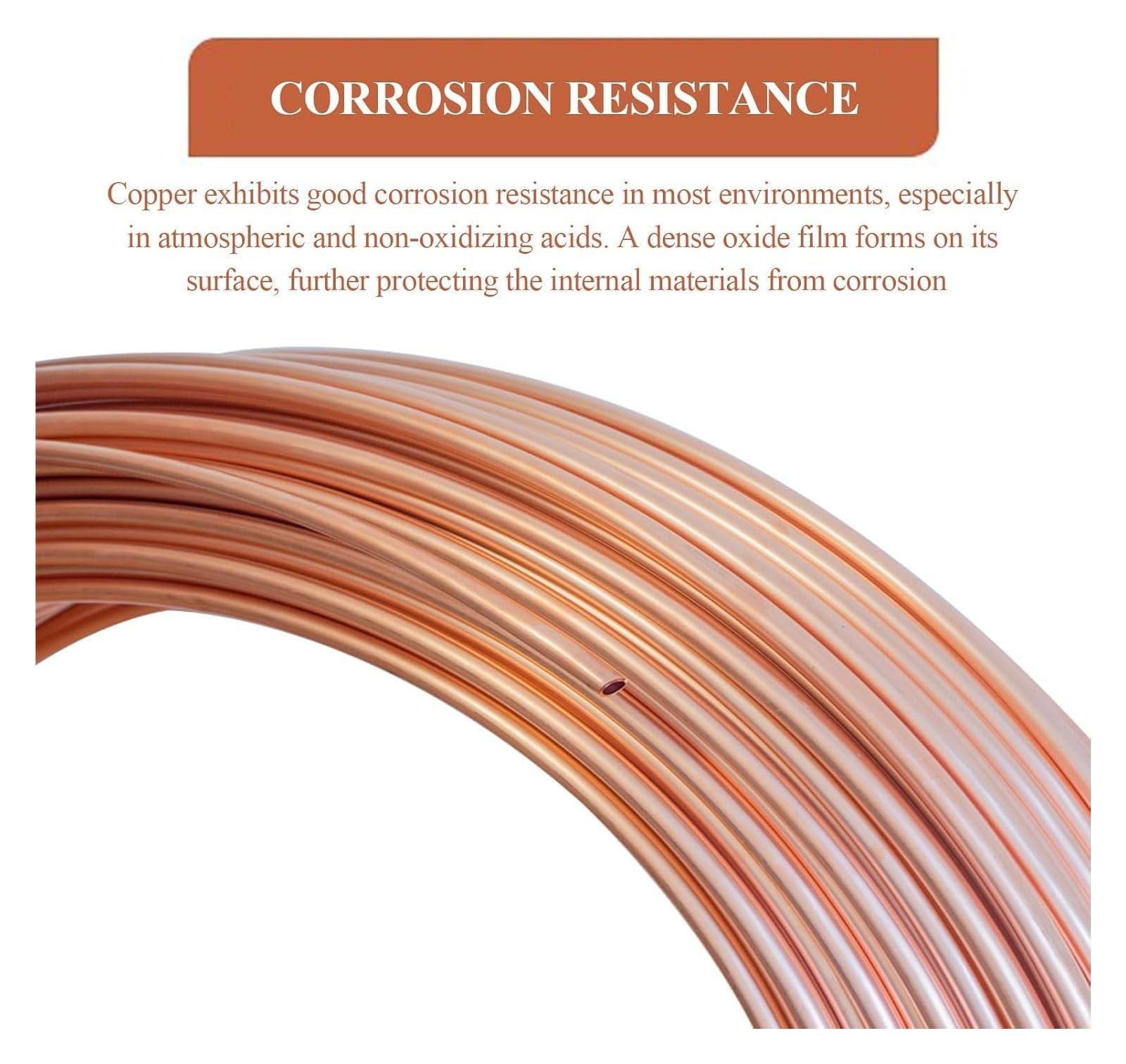 Tubos de bobina de cobre, Tubo de cobre T2 con espesor pared 1,4 mm y bobina 3 metros longitud, apto for instalaciones fontanería bricolaje(OD 10mm)