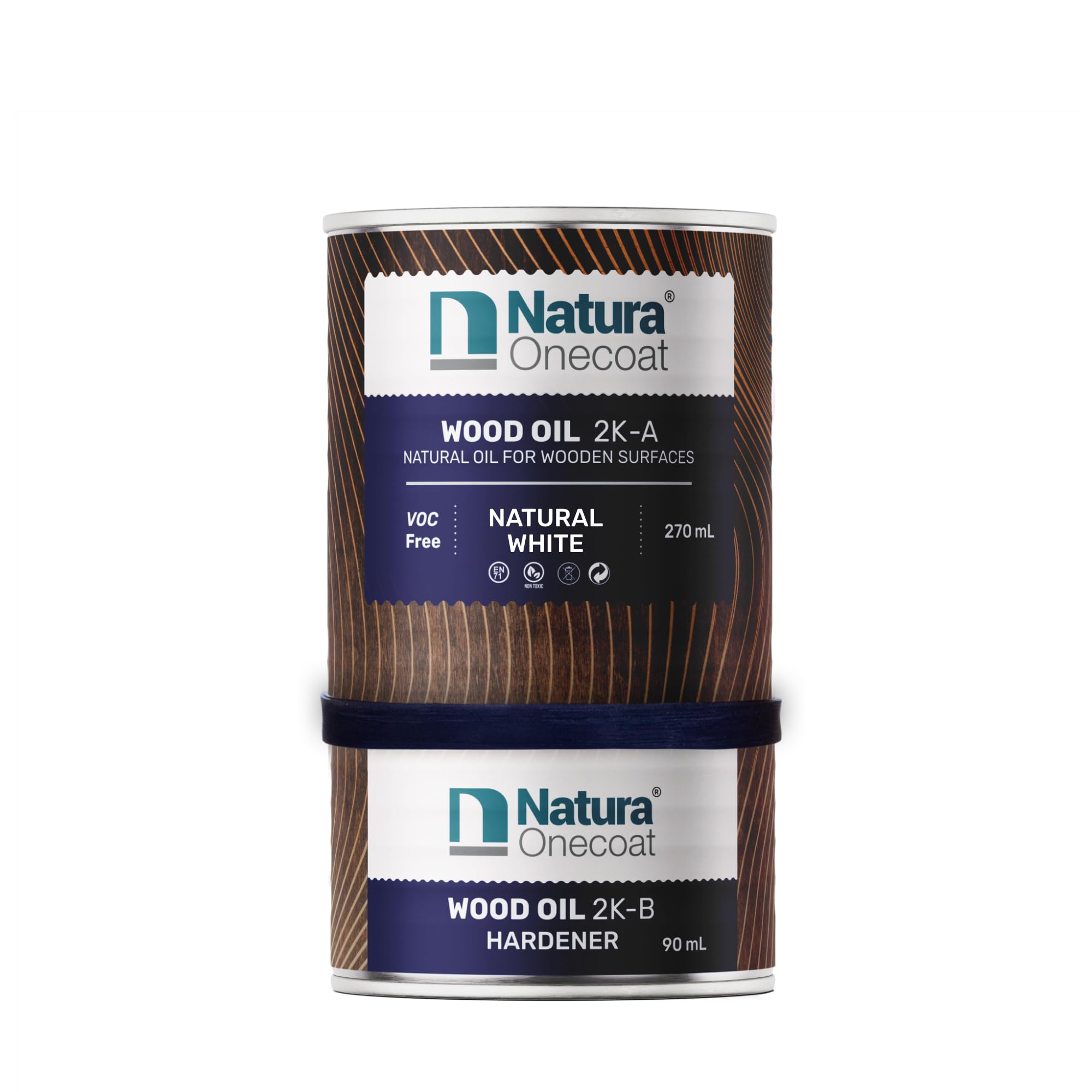 Natura Onecoat Wood Stain Oil - 20 m² - 360 ml, Natural White – Wood Finish for Interior Furniture & Floor - Linseed Wood Oil - Fast-Drying - Environmentally Friendly - Extra Durable Hard Wax Oil