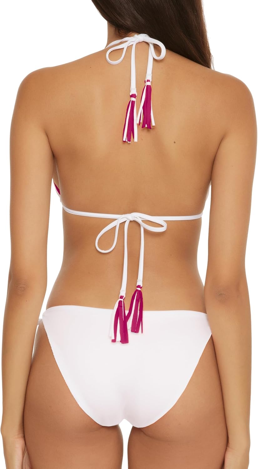 Becca Womens Modern Edge Reversible Triangle Top and Tie Side Bottom Bikini Set, Adjustable, Two Piece Swimsuits for Women - Image 6