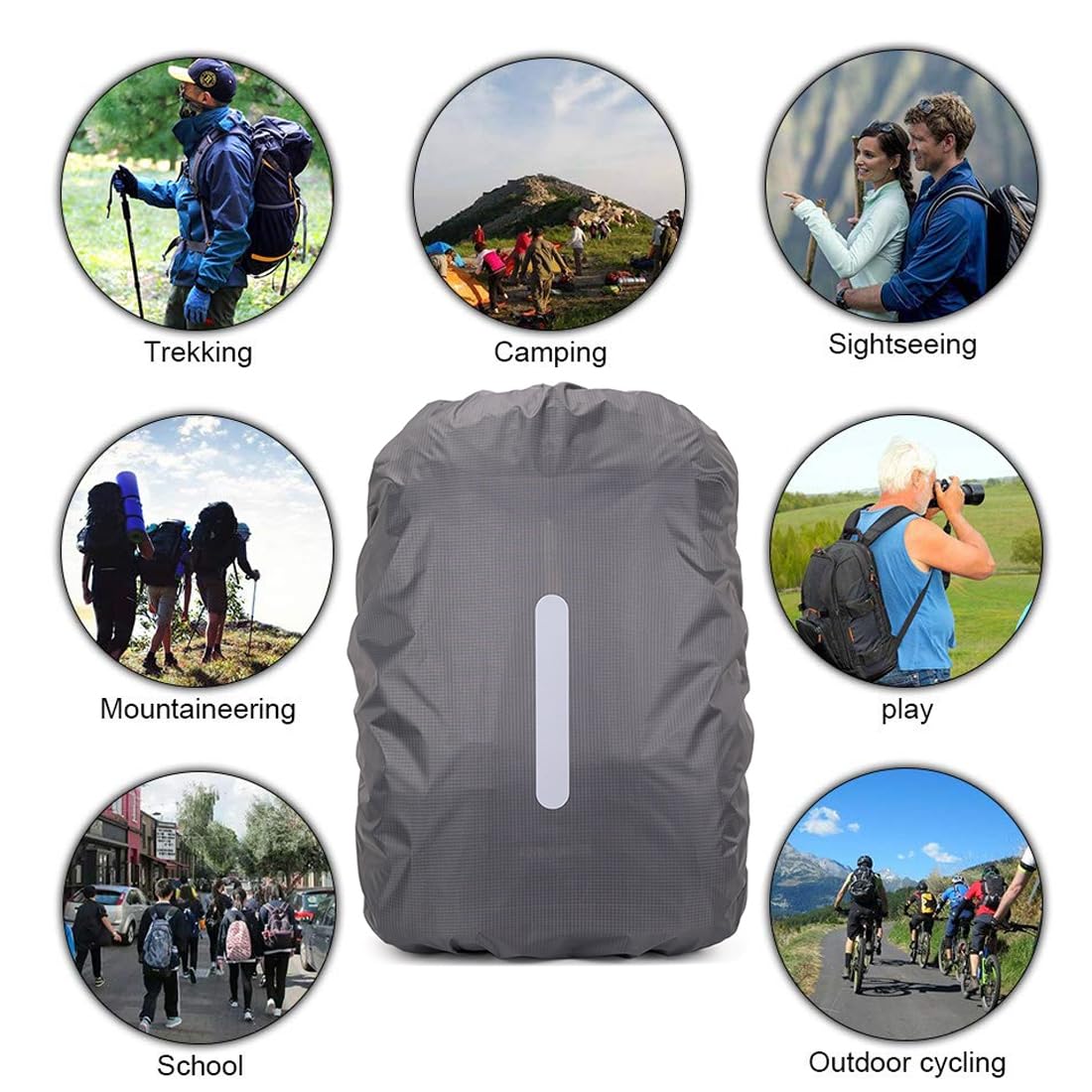 Lammcou - Housse Imperméable Pour Sac à Dos - Protection Pluie 5000mm - Réflecteurs - Sangles Antidérapantes