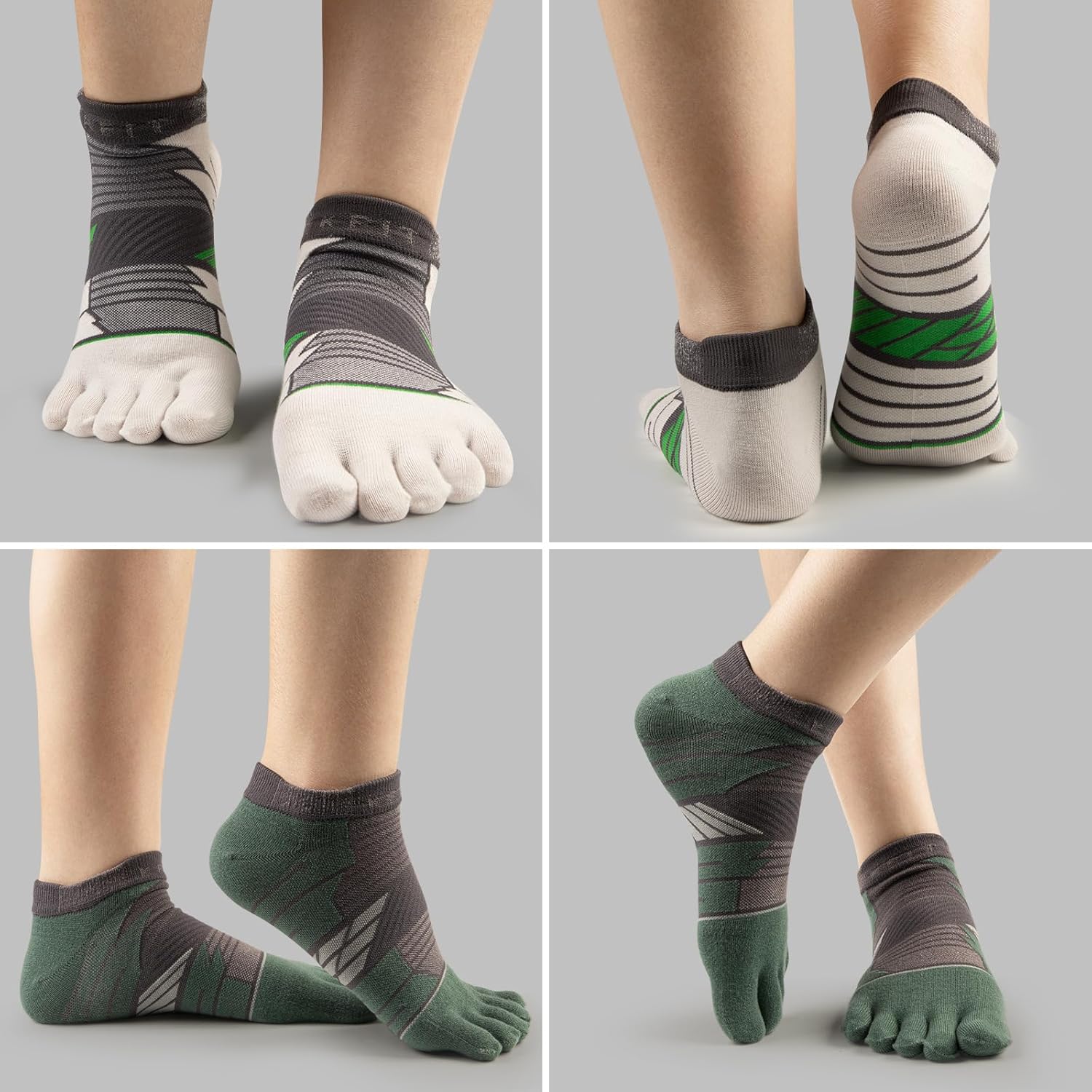 Kfit Toe Socks for Men Women COOLMAX Athletic Running Five Finger Socks Ankle Compression Breathable Lightweight 3 Pair - Image 2