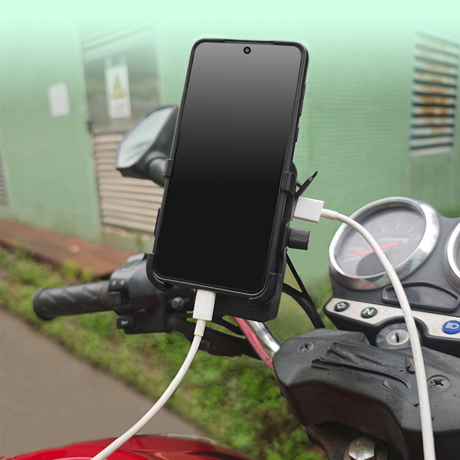 Motocyklowy uchwyt na telefon ze zintegrowanymi systemami dźwiękowymi do rowerów elektrycznych, stabilny na nierównym terenie, łatwy montaż, wodoodporny uchwyt na telefon motocyklowy z wbudowanymi
