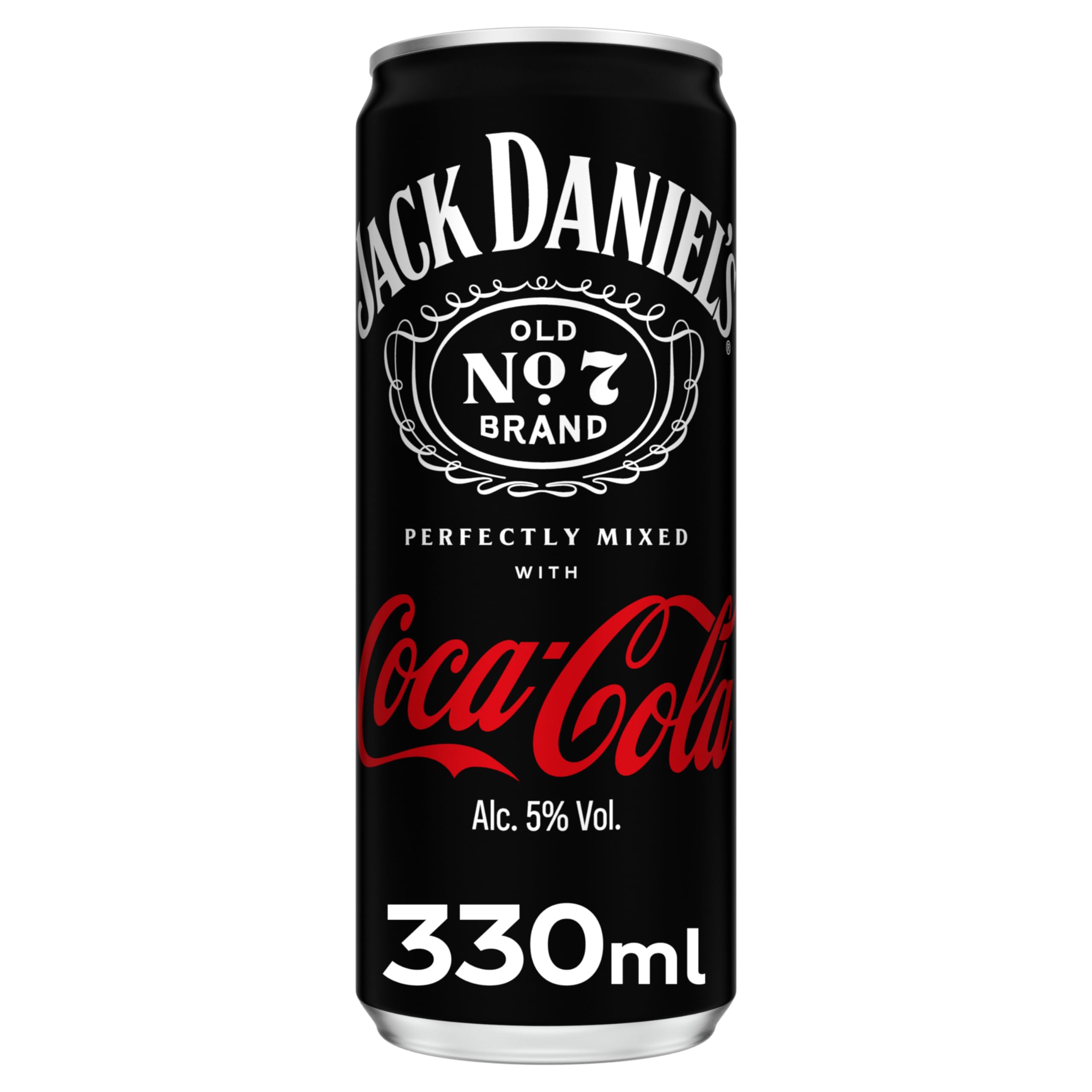Coca-Cola y Jack Daniel's, Combinado Clásico y Refrescante, Bebida Preparada con 5% de Alcohol- Pack de 12 Latas de 250 ml