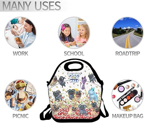 Miniatura 4 de Puppy Dog Lovely Pals AlmuerzoTote Bag Para Las Mujeres Lonchera Lonchera Contenedor Aislado Rosa