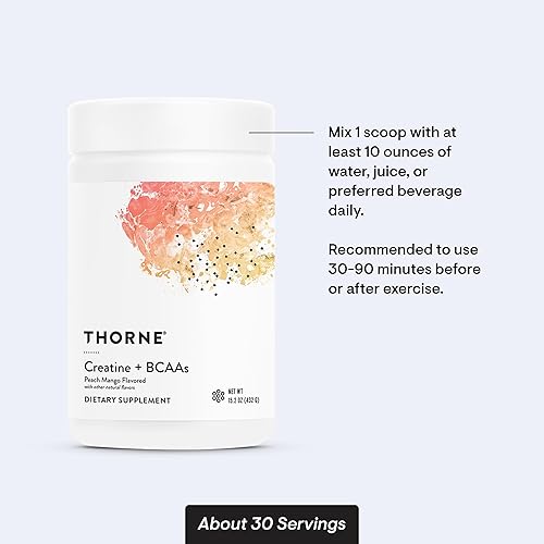 Miniatura 6 de THORNE Creatina + BCAA - Monohidrato de creatina micronizada + BCAA en polvo - Soporte para los músculos, resistencia al ejercicio y recuperación* -