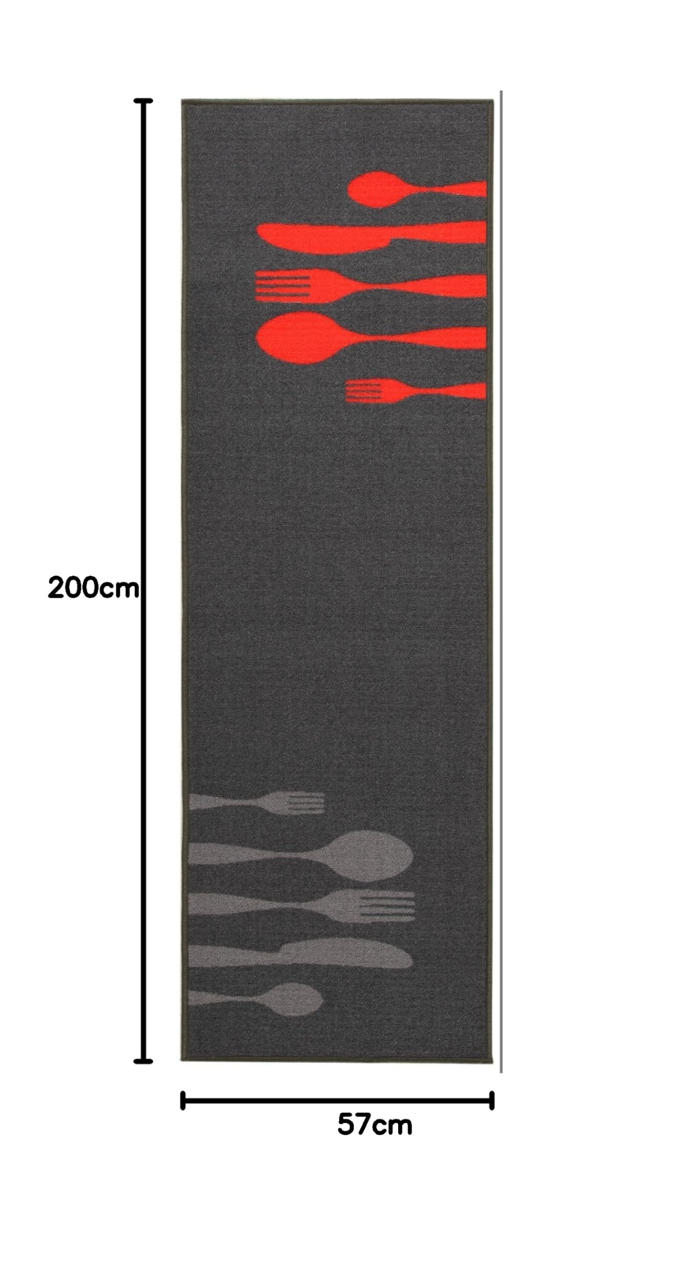 Tappeto da cucina Passatoia Dinner Collection 57x200 cm M825 GRIGIO