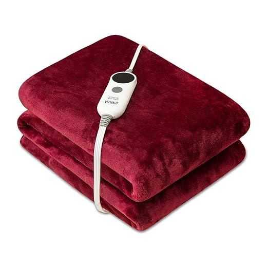 Heated Blanket Electric Throw with Double-Layer Flannel, 6 Heating Levels, 3 Hours Auto-Off, Fast Heat & ETL Certification, Home Office Use & Machine Washable, 50x60 inches