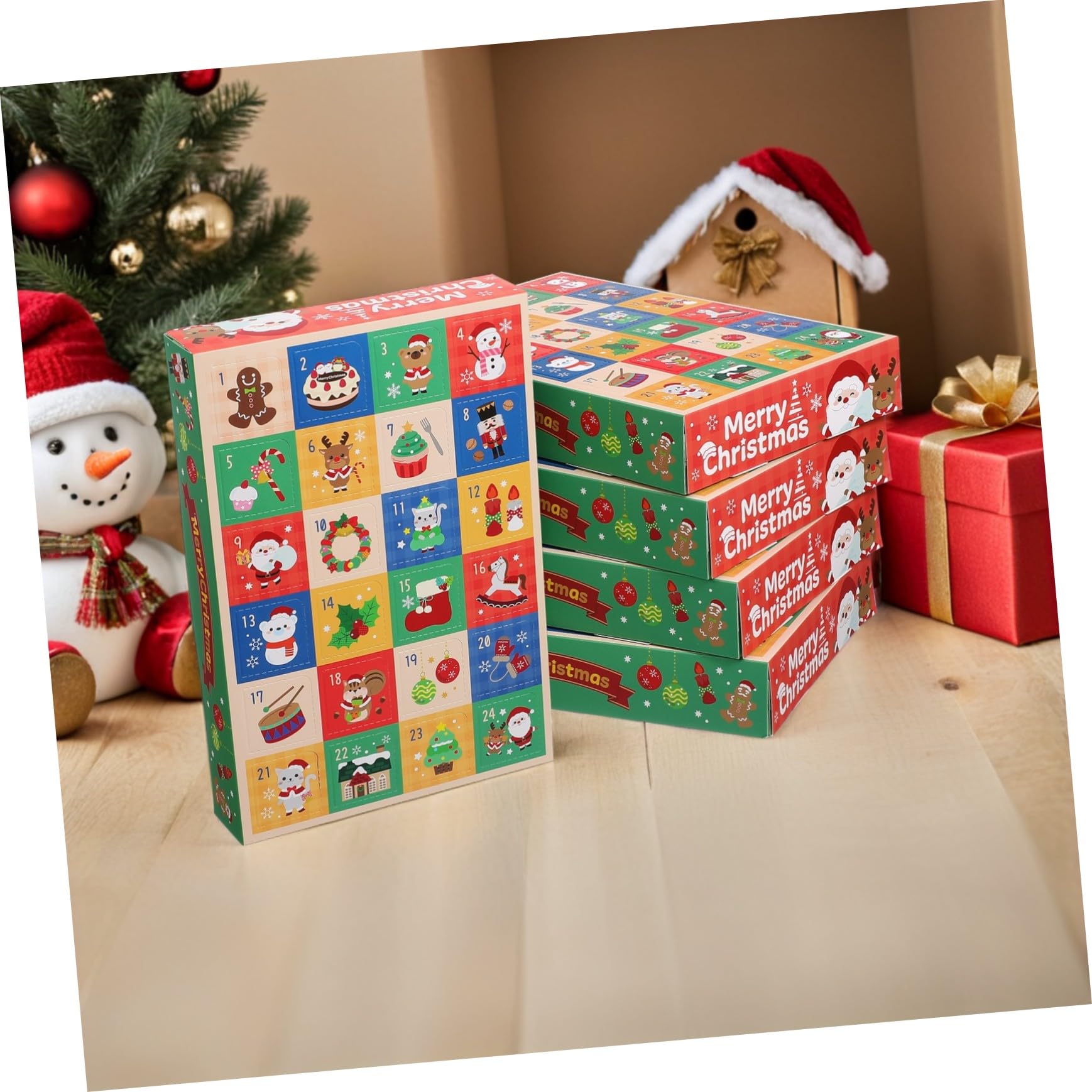 LIFKOME 15 Piezas Caja De Regresiva Para Navidad Días Unidades Cajas De Papel Vacías Para Calendario De Adviento Navideño Diy y Decoraciones Navideñas Para Familias