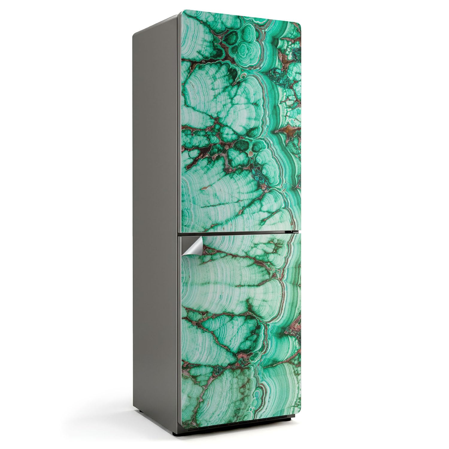 Autocollant pour réfrigérateur 60x180 cm au motif de malachite pour décoration de cuisine
