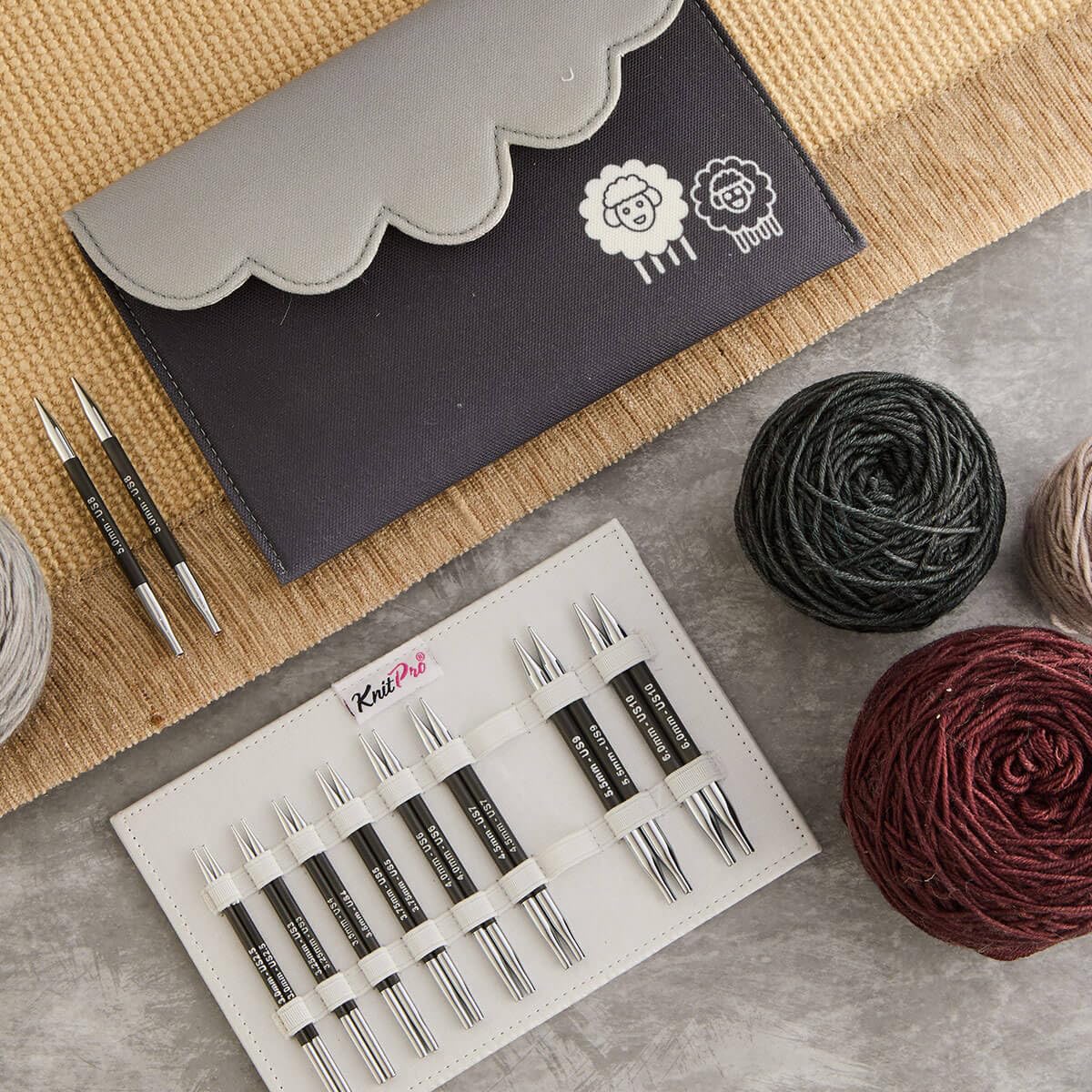 KnitPro Karbonz Deluxe Interchangeable Needle Set 5" (13cm), Black, 3.0, 3.5, 4.0, 4.5, 5.0, 5.5, 6.0, 7.0 & 8.0mm - Image 4