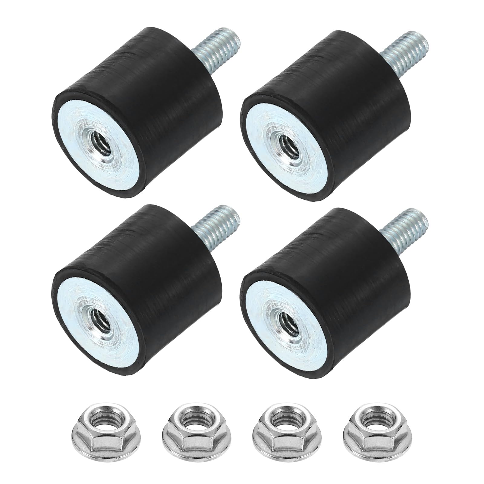uxcell M8 Rubber Mounts, 4Pcs 30x30mm(DxH) Rubber Cylindrical Anti Vibration Isolator Shock Absorber with Lock Nut for Car Bobbin Generator Air Compressors — Amazon image 15