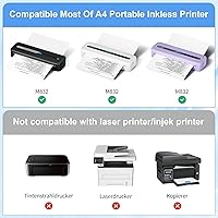 Vista 52 de Phomemo Papel adhesivo térmico blanco de 1.969 in, compatible con Phomemo M02/M02S/M02 PRO/M04S/M04AS Mini impresora térmica, texto negro, 3 rollos