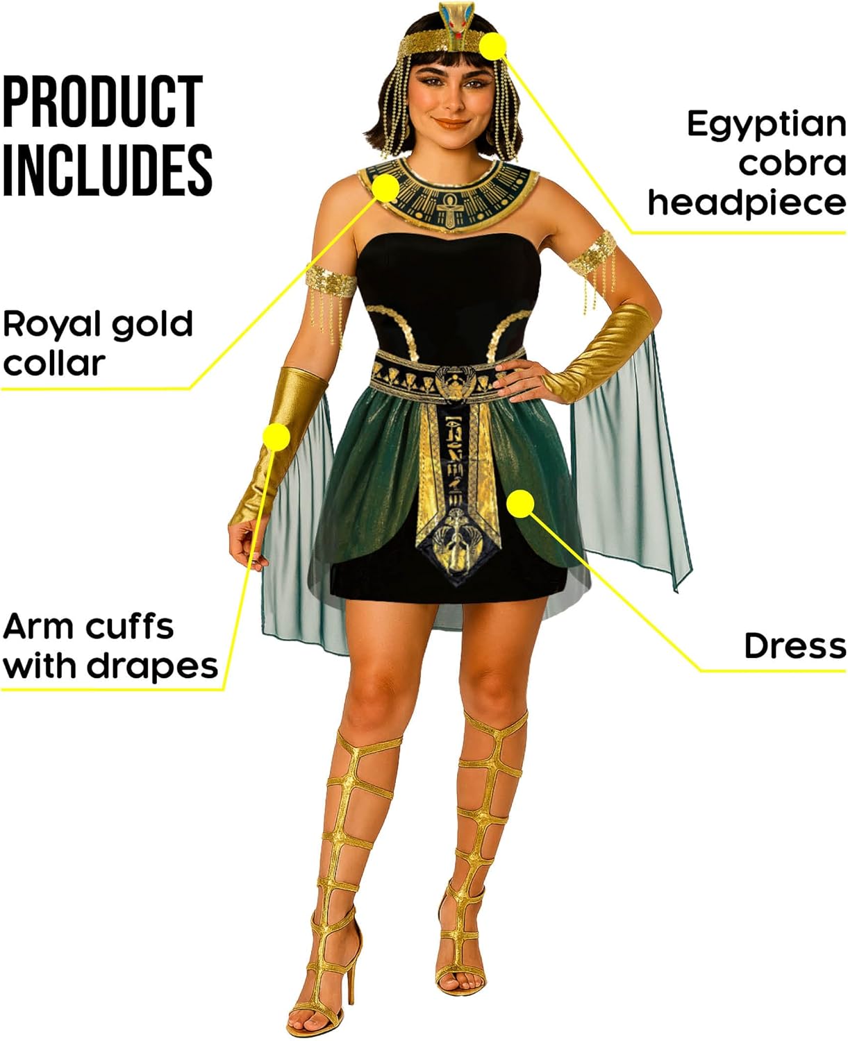 Morph Egyptian Costume Women, Cleopatra Costume Adult, Cleopatra Halloween Costumes, Halloween Costumes For Women Adult - Image 2