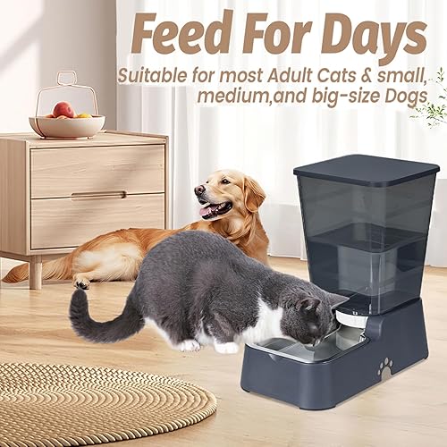 Miniatura 2 de Bebedero automático para mascotas de 5.4 L1.4 galones, dispensador automático de agua para perros, alimentador de agua de acero inoxidable por