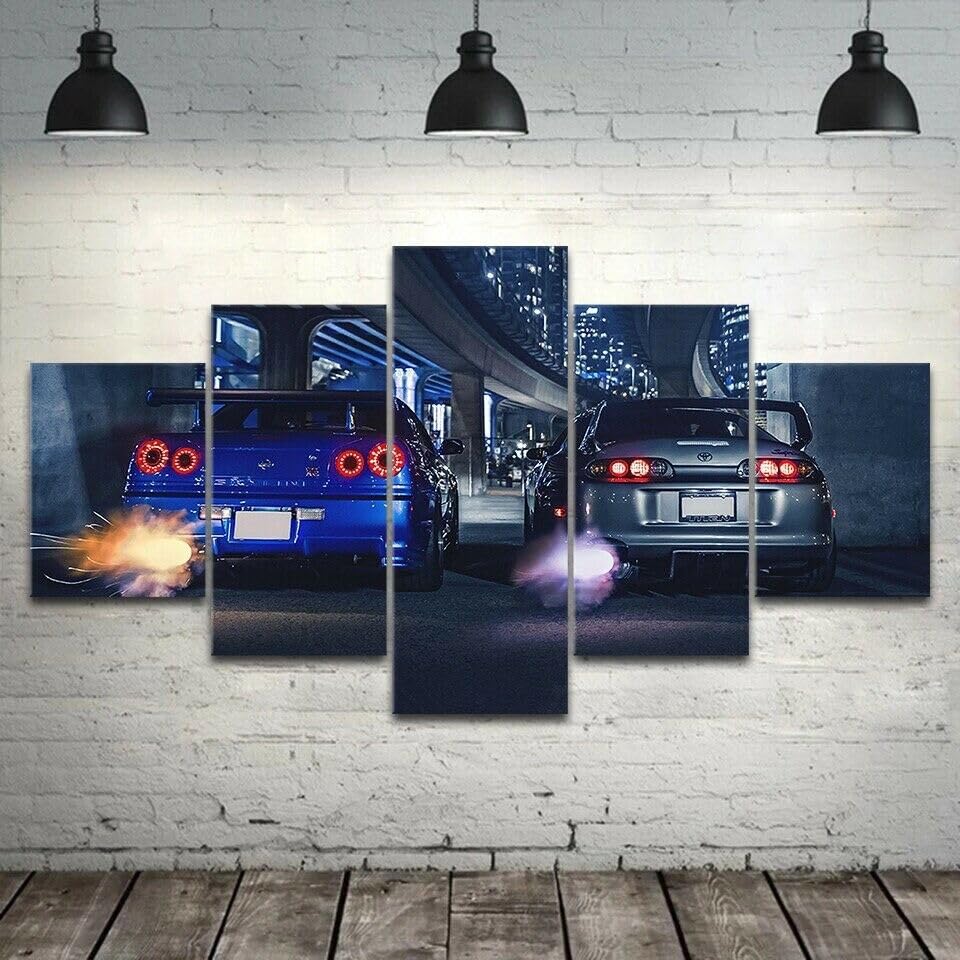 Déco murale salon grand format voiture de sport pour créer une ambiance moderne