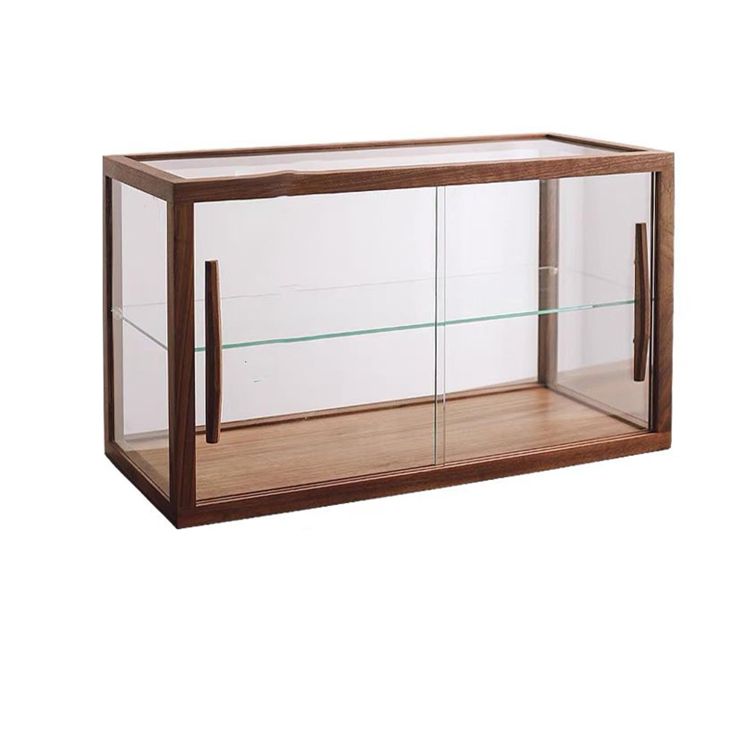 Vetrina in legno per pasticceria e dessert, 60 cm, a doppio strato, per biscotti, rustica, per bar e oggetti da collezione (noce h)