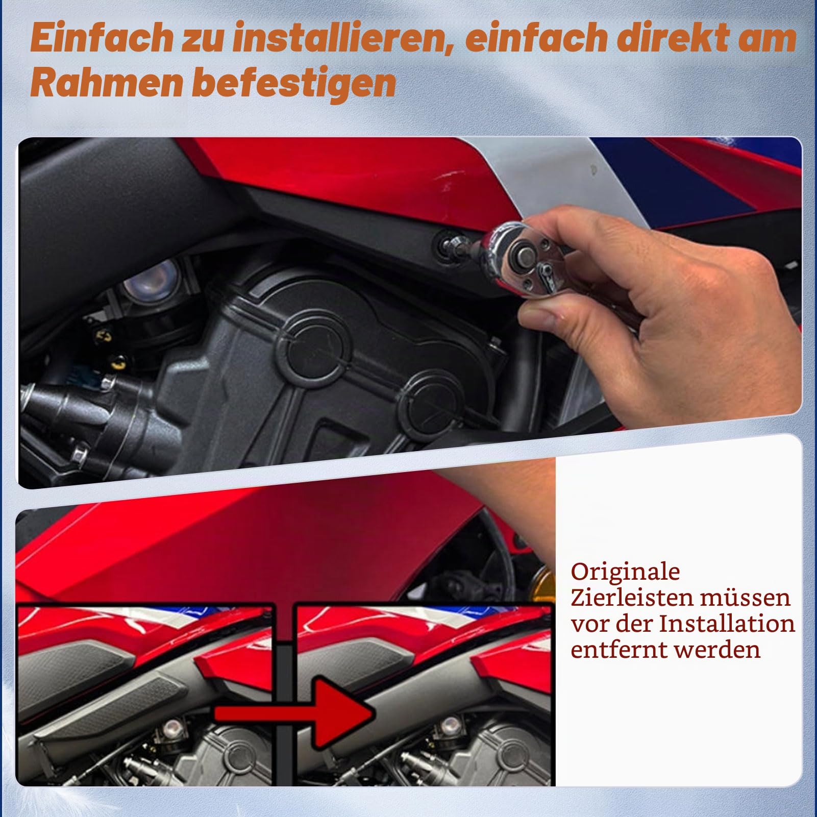 Motorrad CBR650R Rahmenfüllung Mittelseitenverkleidung Karosserie Dekorative Verkleidung Verkleidung kompatibel mit CBR 650R CBR 650 R Zubehör 2024-2025 (Mattschwarz)