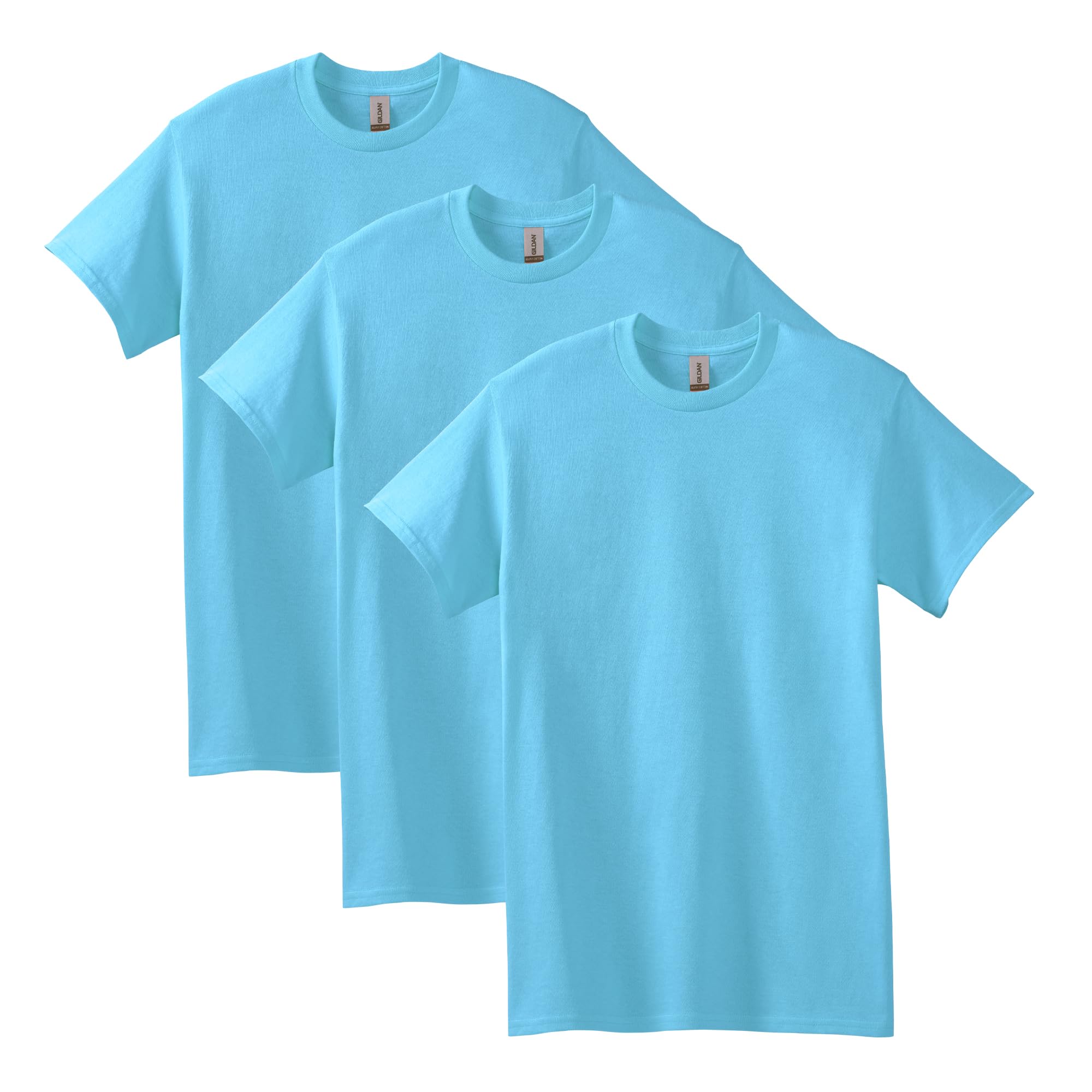 Gildan Heavy Cotton T-Shirt, Style G5000, Multipack, Sky (3-Pack), XL (Pack of 3)