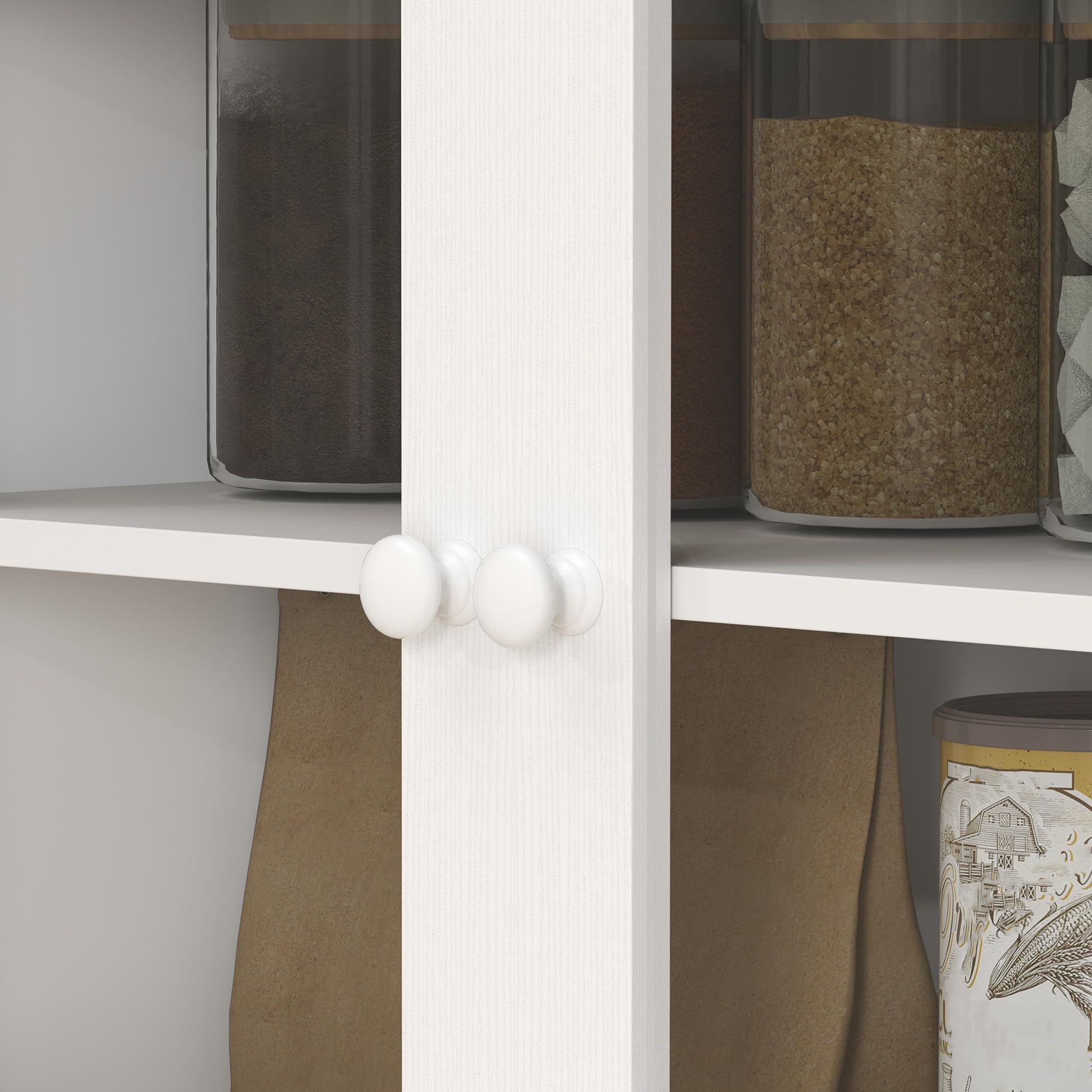 HOMCOM Küchenschrank mit Arbeitsplatte 5 Türen Weiß 100 x 40 x 180 cm