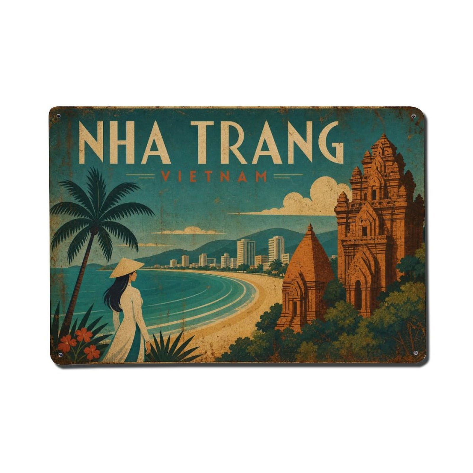 Metal Tin Sign Travel Retro Vietnam Nha Trang