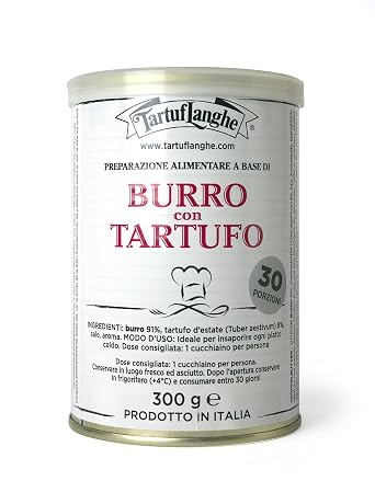 TartufLanghe Bouquet Black Truffle Butter Spread Gourmet Spreadable Butter Made with Italian Black Truffle, Gluten Free Flavored Condiment for Steak, Potatoes, Popcorn - 10.58 oz Pack of 1