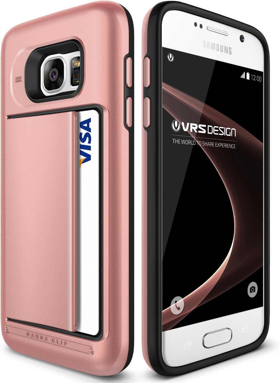 Galaxy S7 Case, VRS Design [Damda Clip][Rose Gold] - [Wallet Card Slot][Military Grade Drop Protection] For Samsung S7