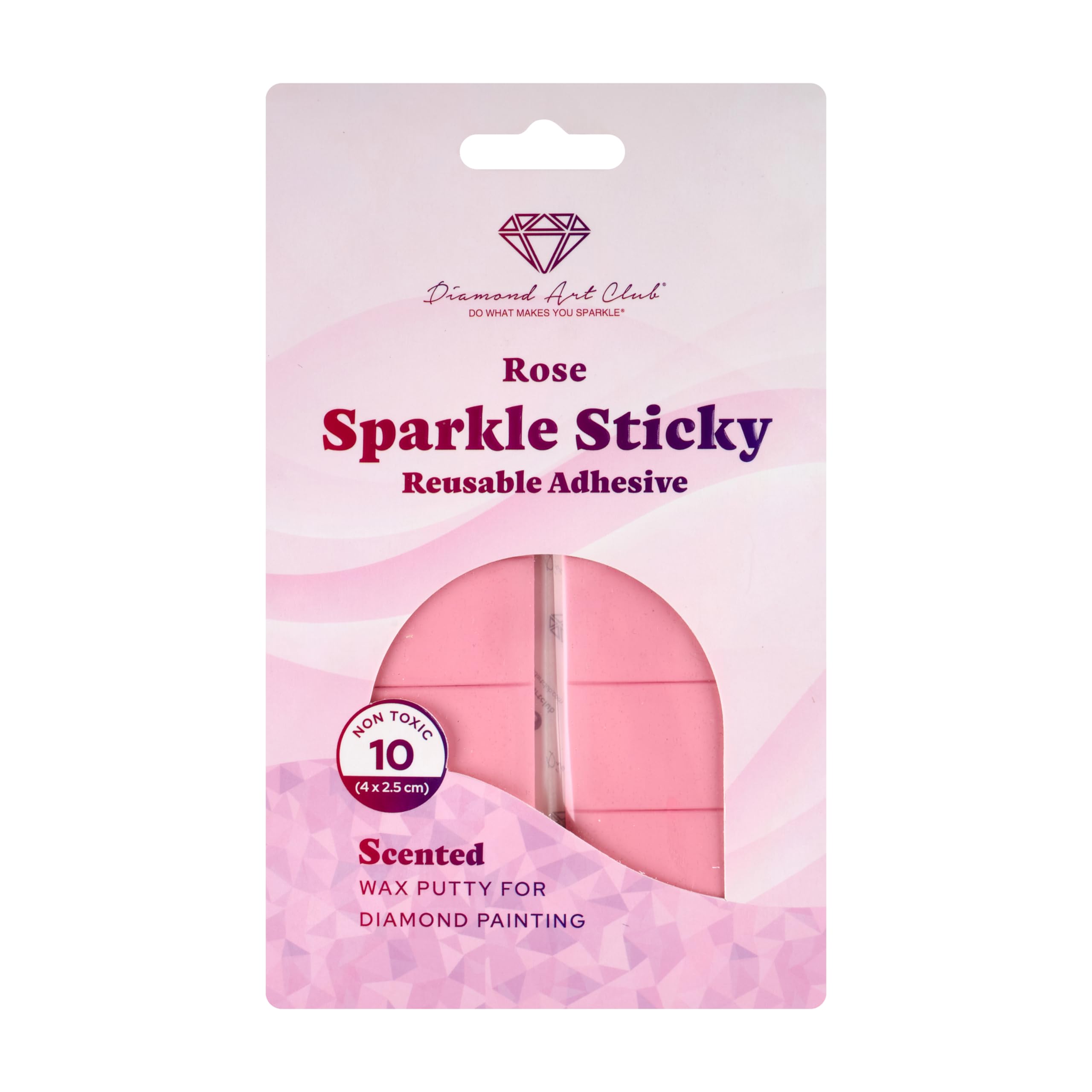 DIAMOND ART CLUB Rose Sparkle Sticky Reusable Putty Wax Adhesive, Wax for Diamond Painting, Diamond Art Accessories, 18cm x 11cm