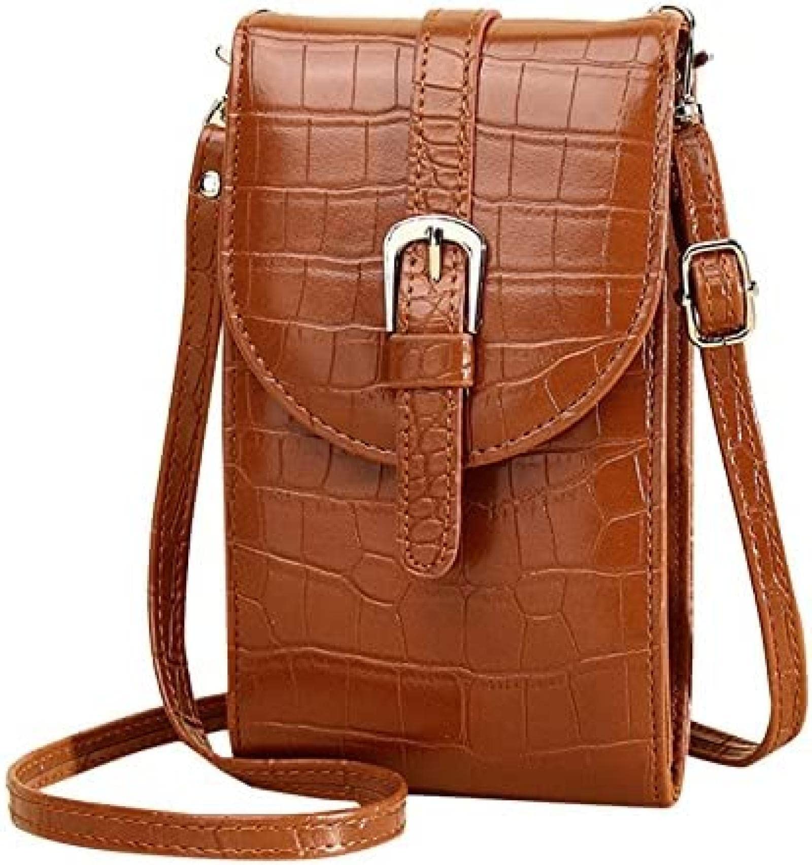 Sac bandoulière pour téléphone portable en crocodile, petit sac femme idéal pour vos sorties