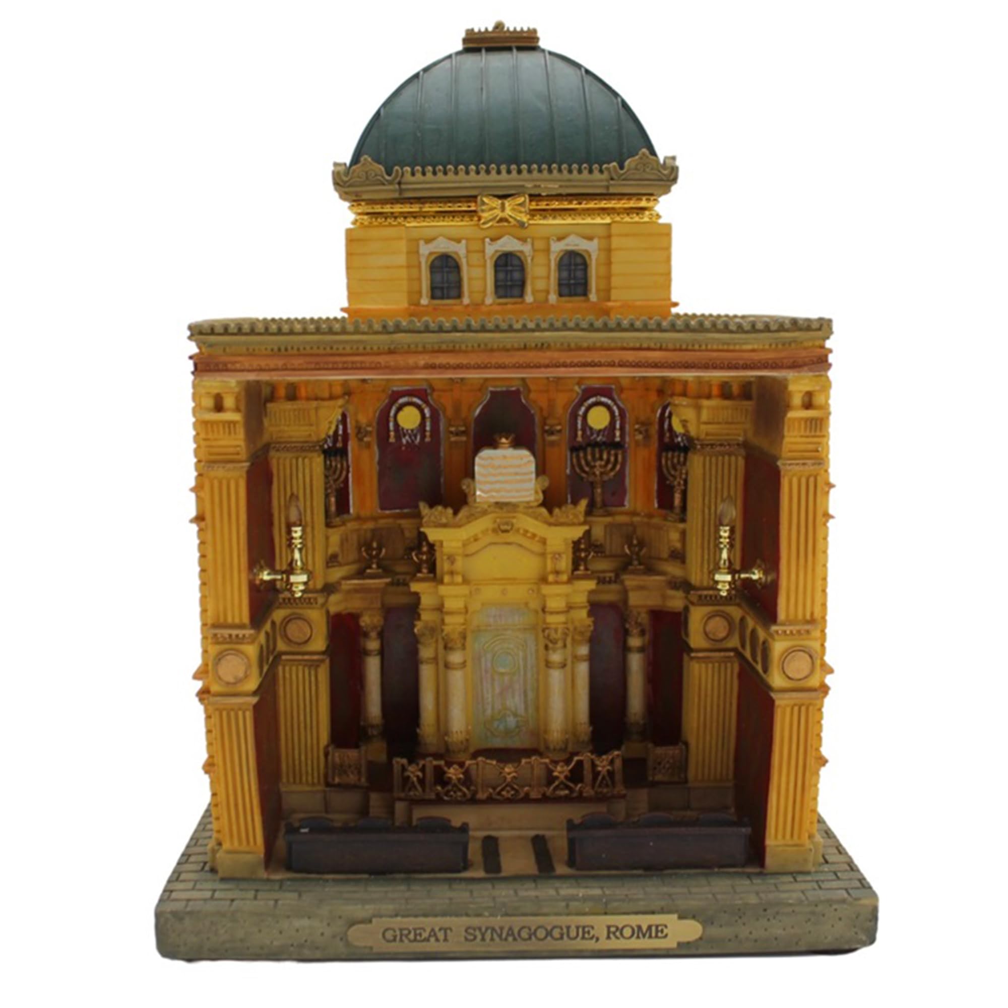 Majestic Giftware Joyero para mujer (RM-UR-99060) | Joyero y organizador de cerámica de 4 x 3 x 5 | Diseño de Great Synagogue Bialystok Poland | Organizador de joyas ideal para regalos y recuerdos