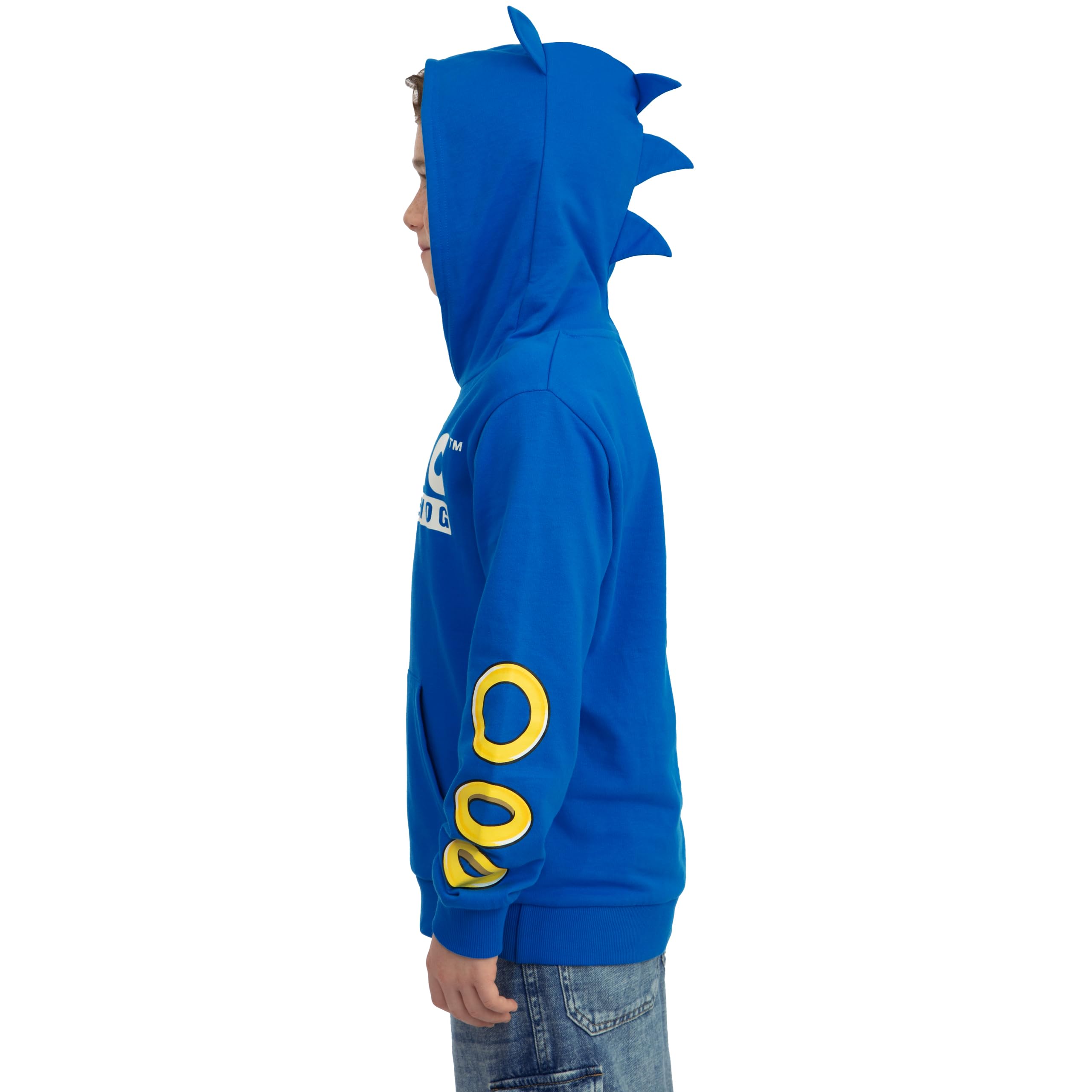 Sonic The Hedgehog Felpa Bambino, Felpa con Cappuccio Gamer con Orecchie 3D