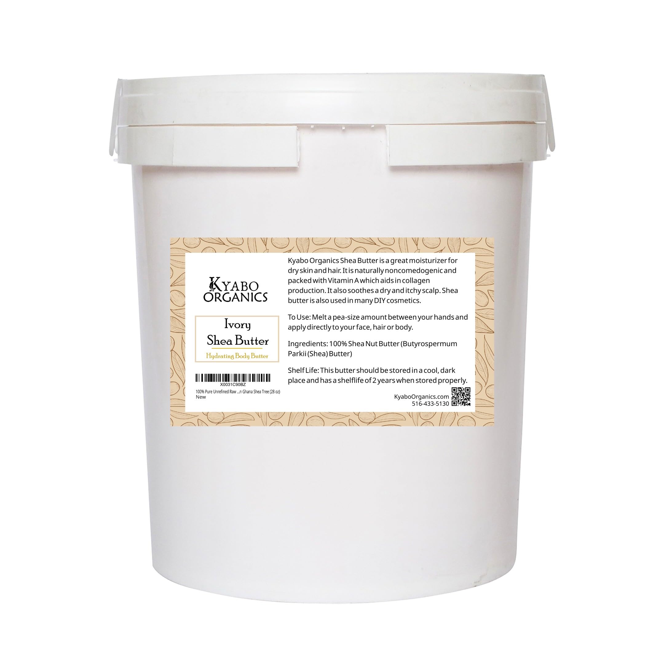 Skin Beauty Essentials 100% Pure Unrefined Raw SHEA BUTTER - from the nut of the African Ghana Shea Tree (28 oz)