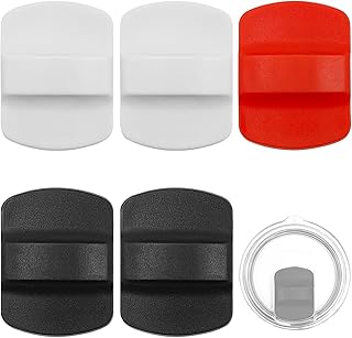 5 Pcs Magnetic Slider Replacement Compatible for YETI, Magnetic Lid Slider, Tumbler Cup Magnet Slider Block, Magslider Replacement Compatible with Yeti 10oz,14oz,16oz,20oz,26oz,30oz (White/Black/Red)
