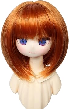 Just 1pc Wig fit for 8-9 inch Head Dolls Long Straight 1/3 BJD Wigs MSD DOD Pullip Dollfie Hair Short Carrot Orange