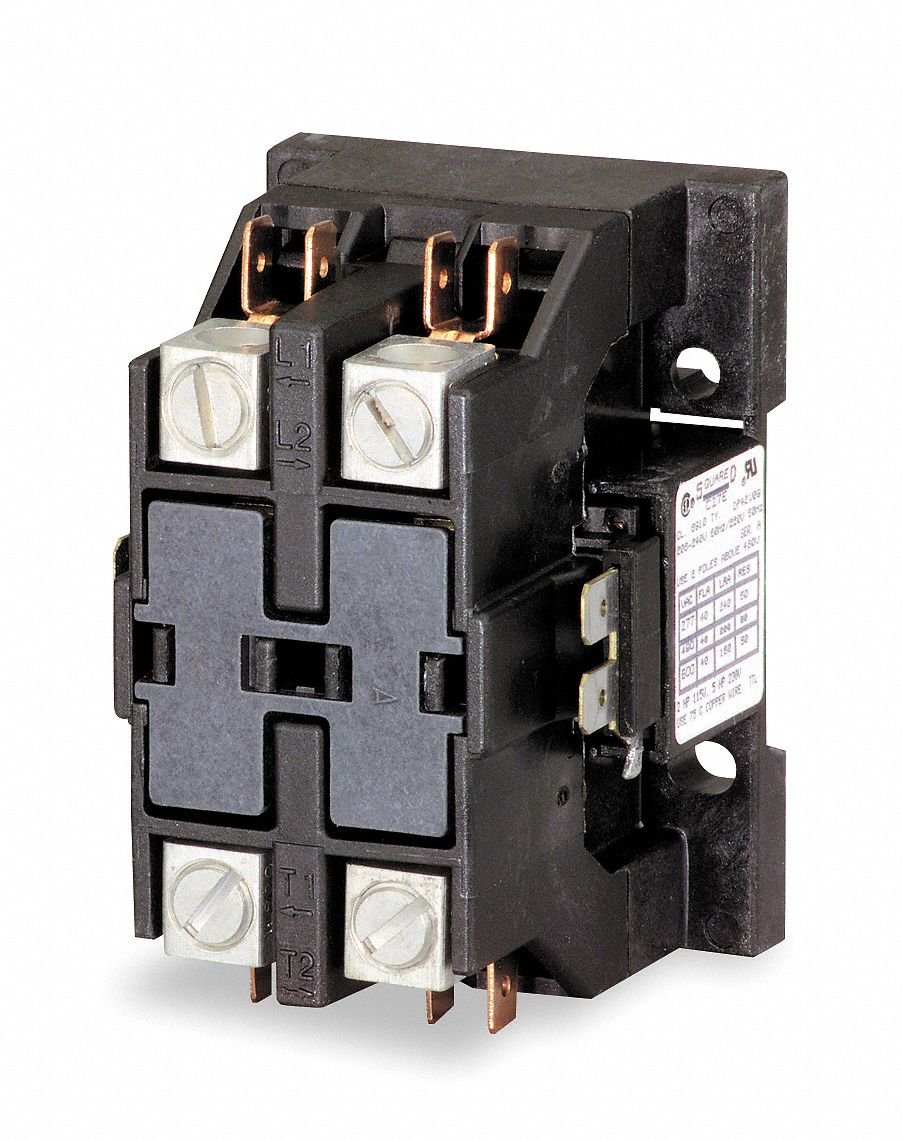 Square D 208/240VAC Definite Purpose Contactor; No. of Poles 2, 40 Full Load Amps-Inductive